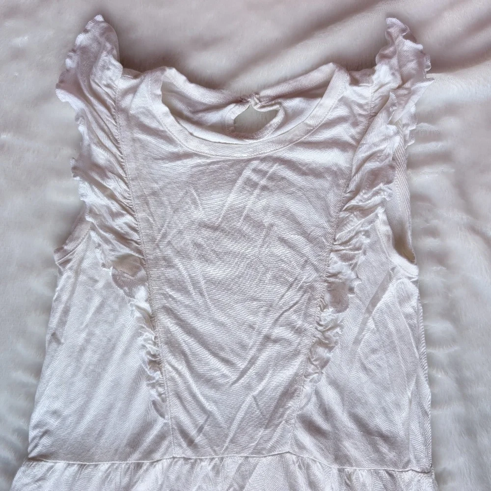 Angel Glow – White Ruffle Kids’ Dress 5T